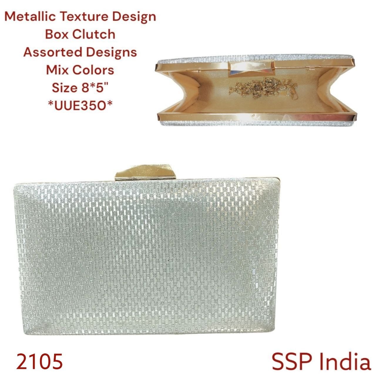 SHREE SHYAM PRODUCTS METALLIC DESIGN BOX CLUTCH HAND CLUTCH BAGS
