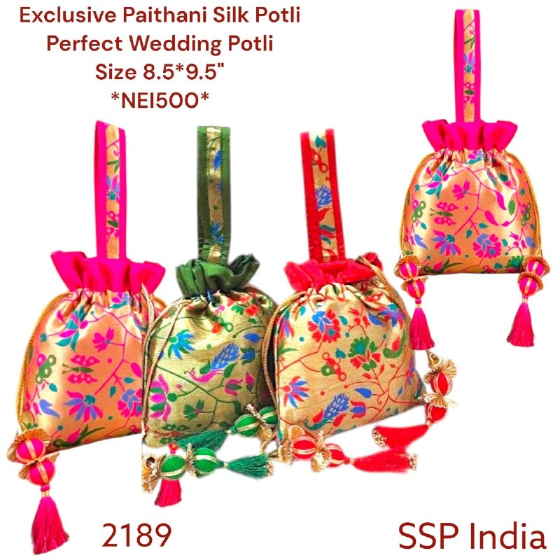 SHREE SHYAM PRODUCTS EXCLUSIVE PAITHANI WEDDING POTLI BAGS