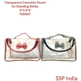 SHREE SHYAM PRODUCTS HANDY TRANSPARENT COSMETIC POUCH TIE BOW