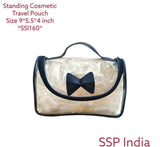 SHREE SHYAM PRODUCTS HANDY TRANSPARENT COSMETIC POUCH TIE BOW