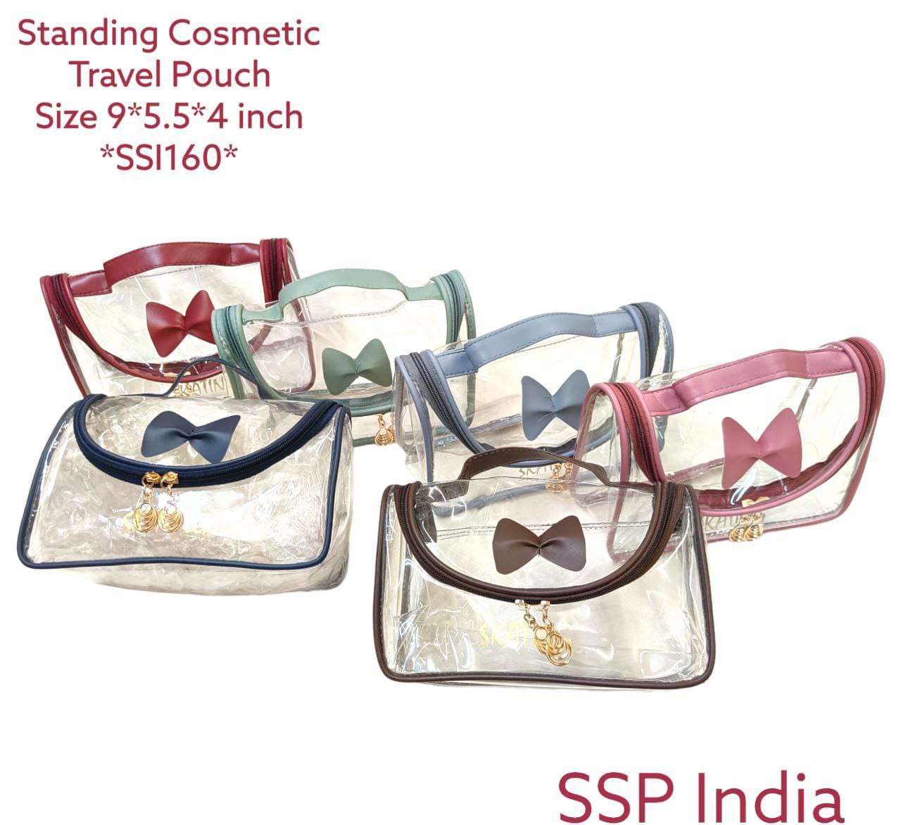 SHREE SHYAM PRODUCTS HANDY TRANSPARENT COSMETIC POUCH TIE BOW