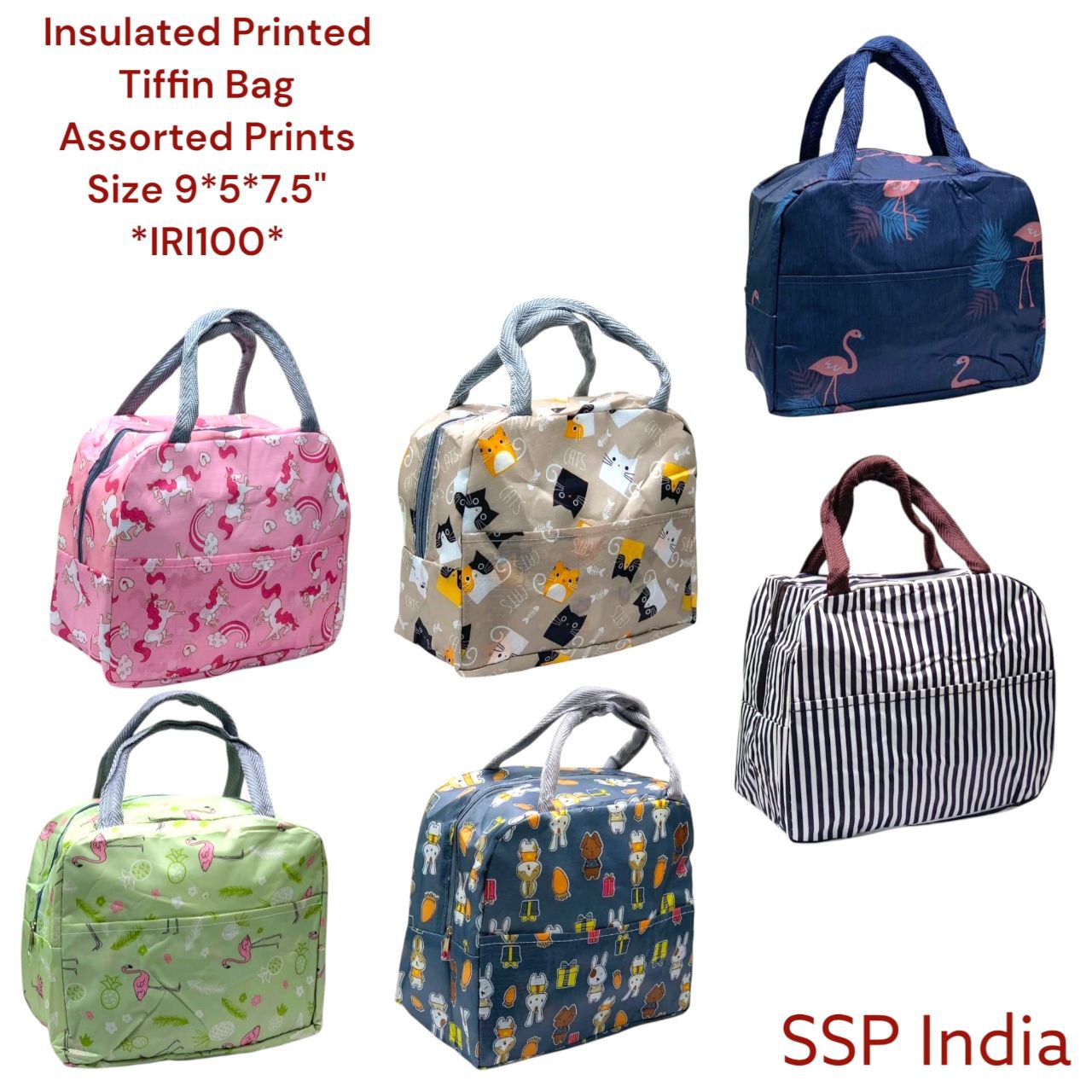 SHREE SHYAM PRODUCTS IMPORTED PRINTED INSULATED TIFFIN BAGS