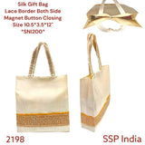 SHREE SHYAM PRODUCTS PLAIN SILK GIFT BAGS WITH DESIGNER LACE