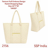 SHREE SHYAM PRODUCTS PUFF EMBOSS DESIGN SHOPPING BAGS WHITE