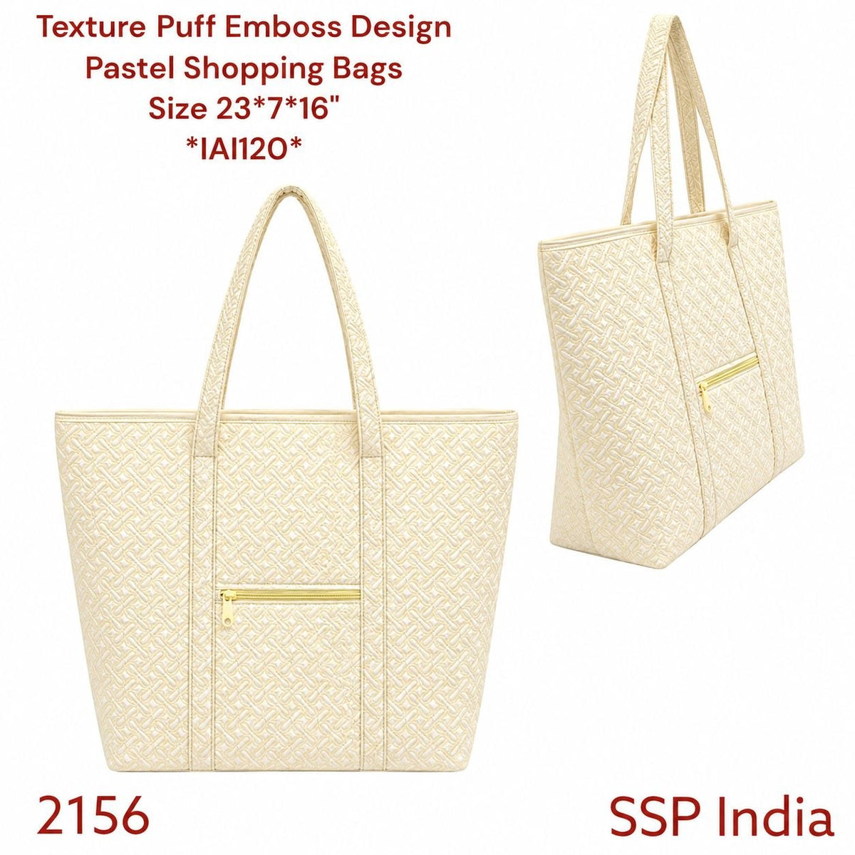 SHREE SHYAM PRODUCTS PUFF EMBOSS DESIGN SHOPPING BAGS WHITE