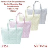 SHREE SHYAM PRODUCTS PUFF EMBOSS DESIGN SHOPPING BAGS WHITE