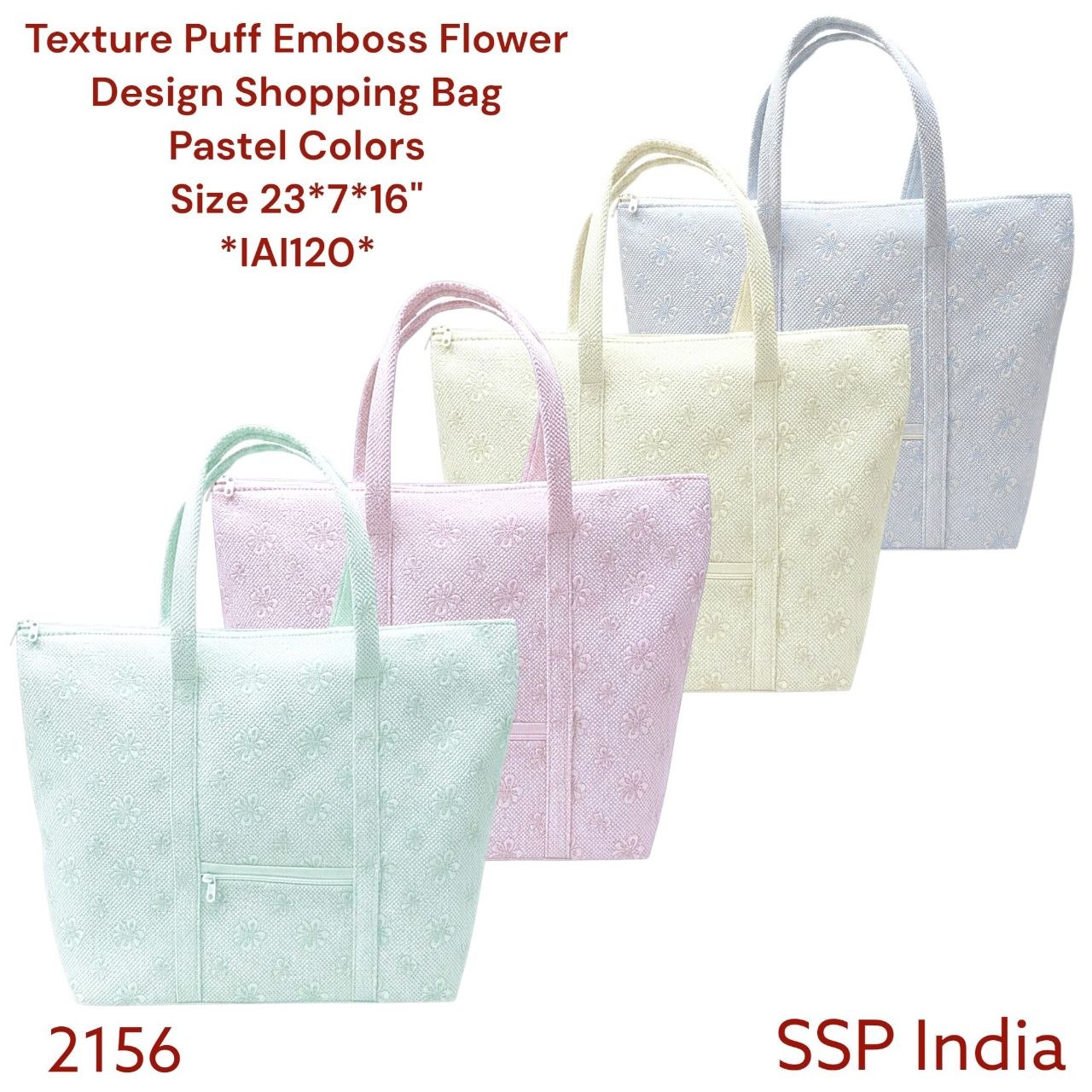 SHREE SHYAM PRODUCTS PUFF EMBOSS DESIGN SHOPPING BAGS WHITE