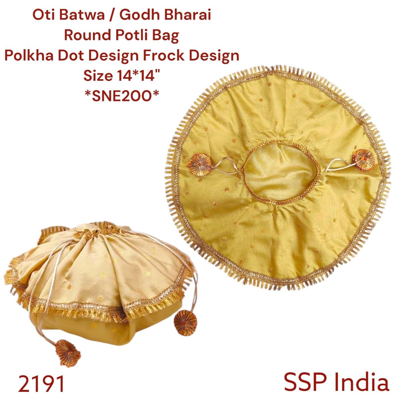SHREE SHYAM PRODUCT POLKA DESIGN SILK JHOL POTLI