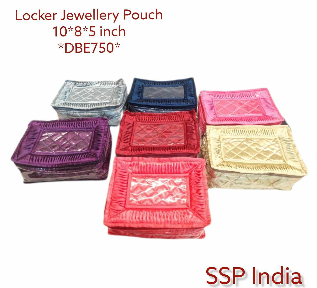 SHREE SHYAM PRODUCTS 12 POCKET SATIN JEWELLERY LOCKER POUCH