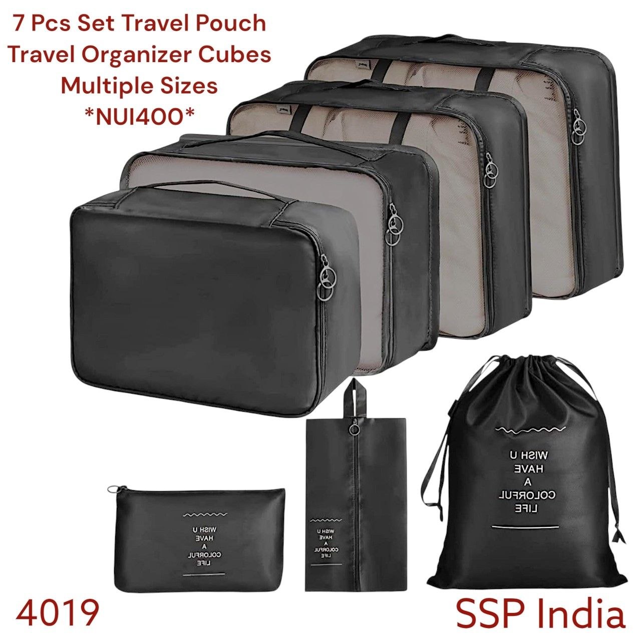 SHREE SHYAM PRODUCTS 7 PCS SET IMPORTED TRAVEL CUBES ORGANIZER