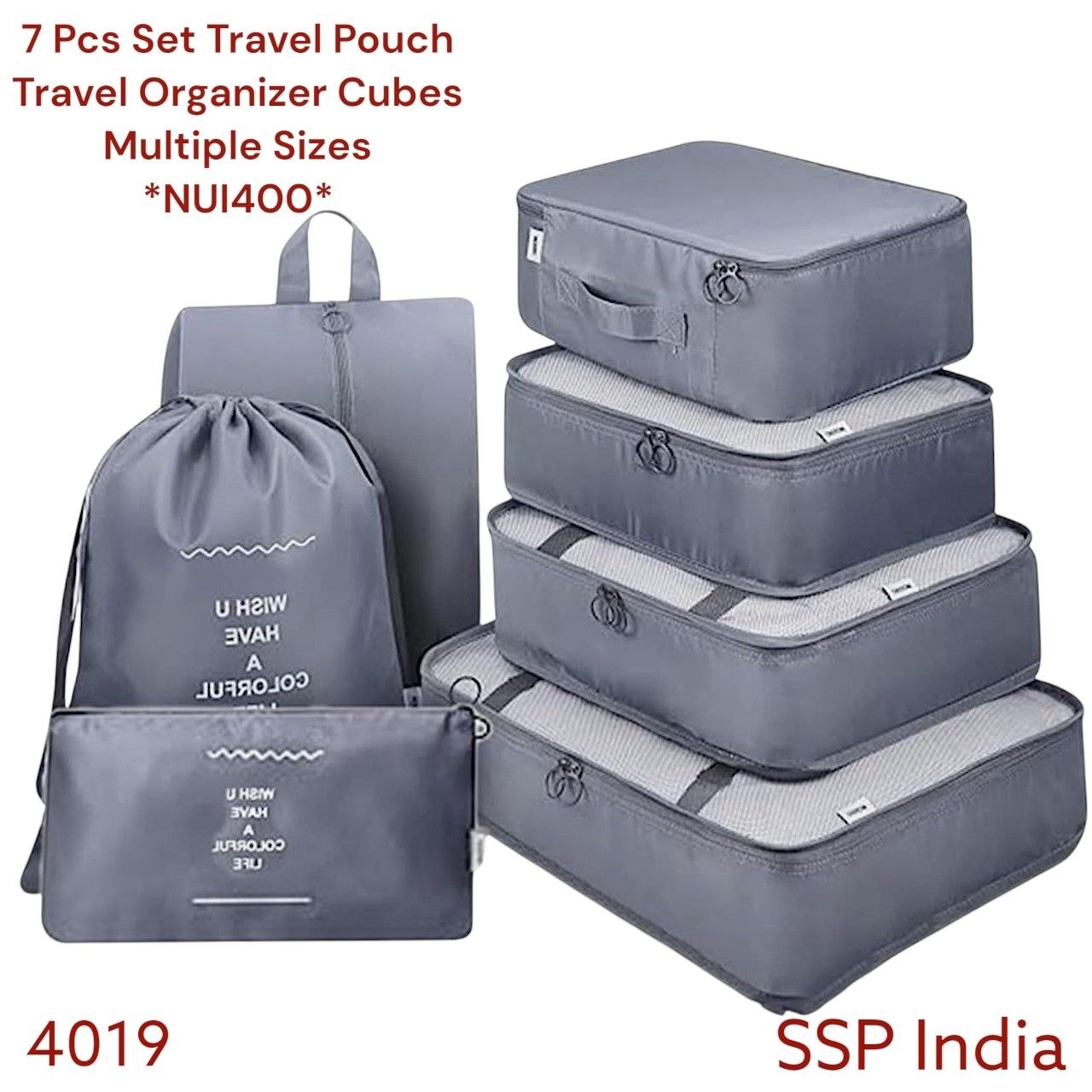 SHREE SHYAM PRODUCTS 7 PCS SET IMPORTED TRAVEL CUBES ORGANIZER