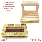 SHREE SHYAM PRODUCTS TOP TRANSPARENT 2 ROD WOODEN BANGLE BOX