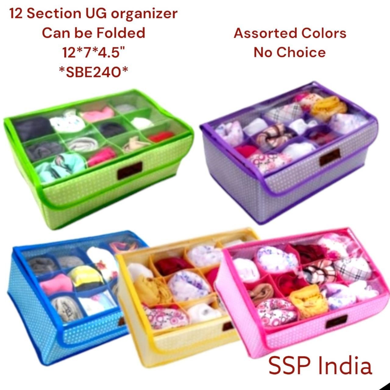 SHREE SHYAM PRODUCTS 12 POCKET UG FOLDING ORGANIZER NON WOVEN