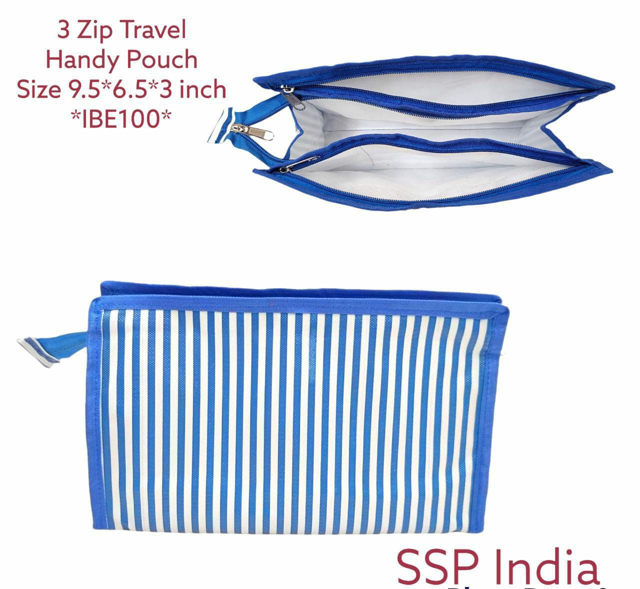 3 CHAIN LINING TRAVEL POUCH
