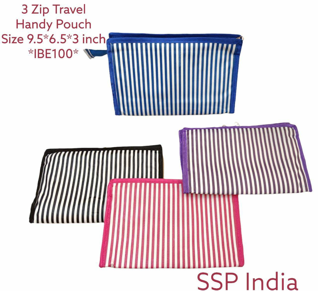 3 CHAIN LINING TRAVEL POUCH