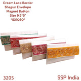 SHREE SHYAM PRODUCTS LACE BORDER SILK SHAGUN ENVELOPE