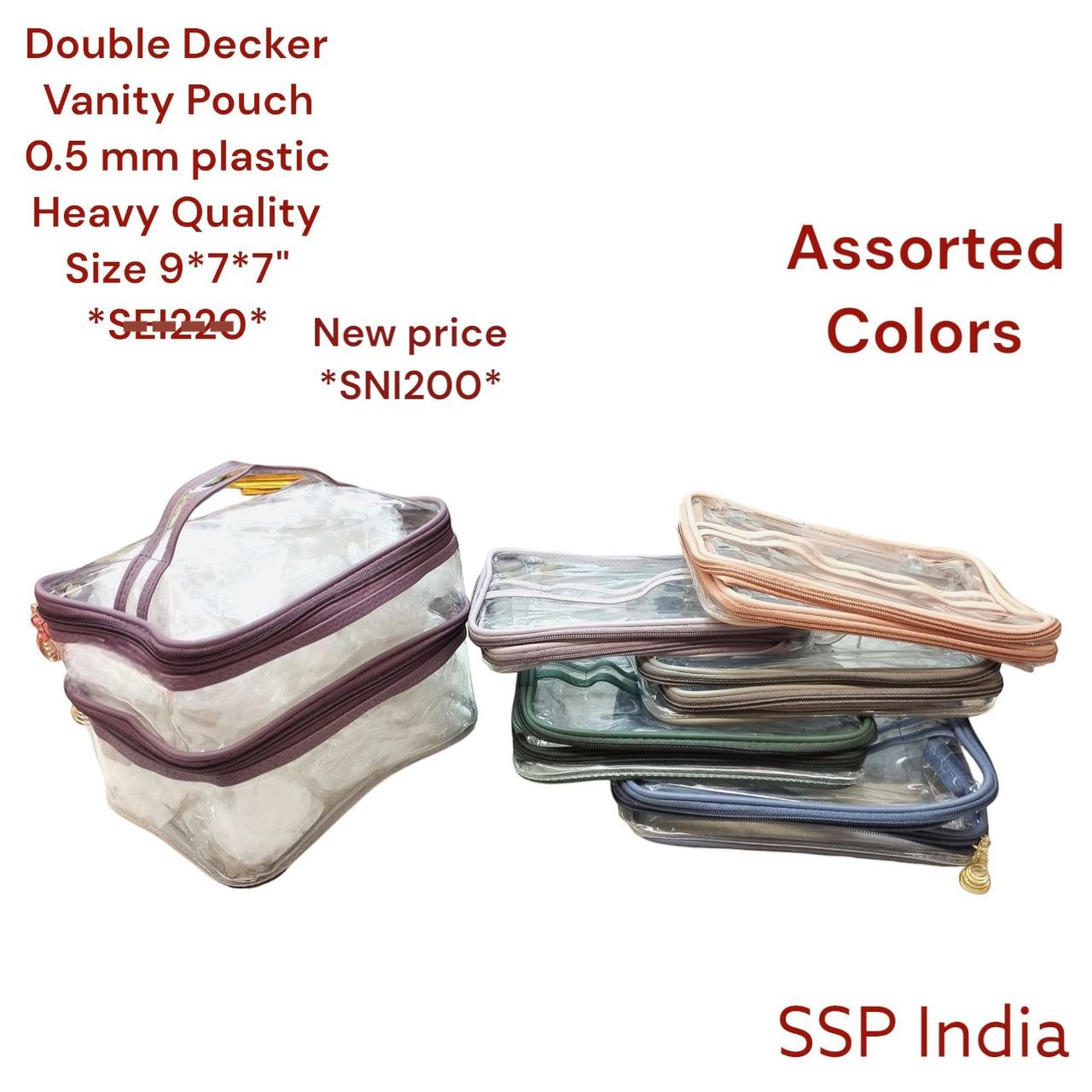 SHREE SHYAM PRODUCTS DOUBLE DECKER COSMETIC POUCH