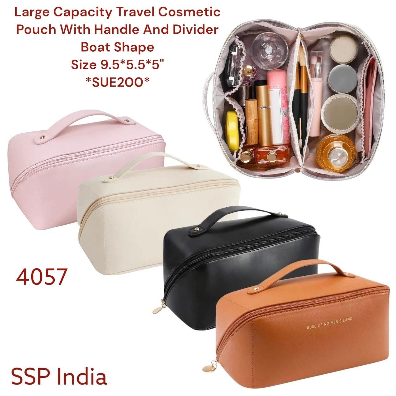 SHREE SHYAM PRODUCTS BOAT SHAPE LEATHER COSMETIC POUCH BAGS