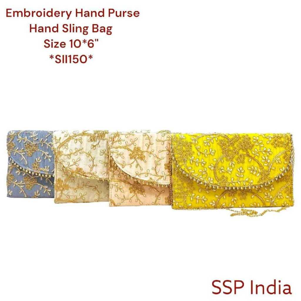 ANGOORI EMBROIDERY CLUTCH SLING BAGS