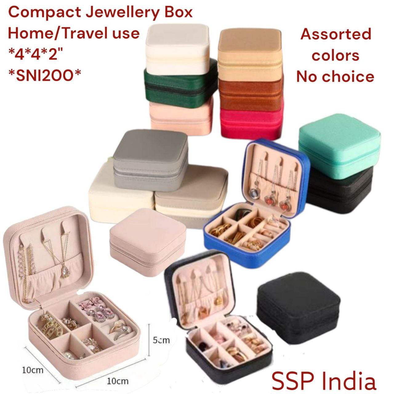 SHREE SHYAM PRODUCTS ZIPPER COMPACT JEWELLERY BOX