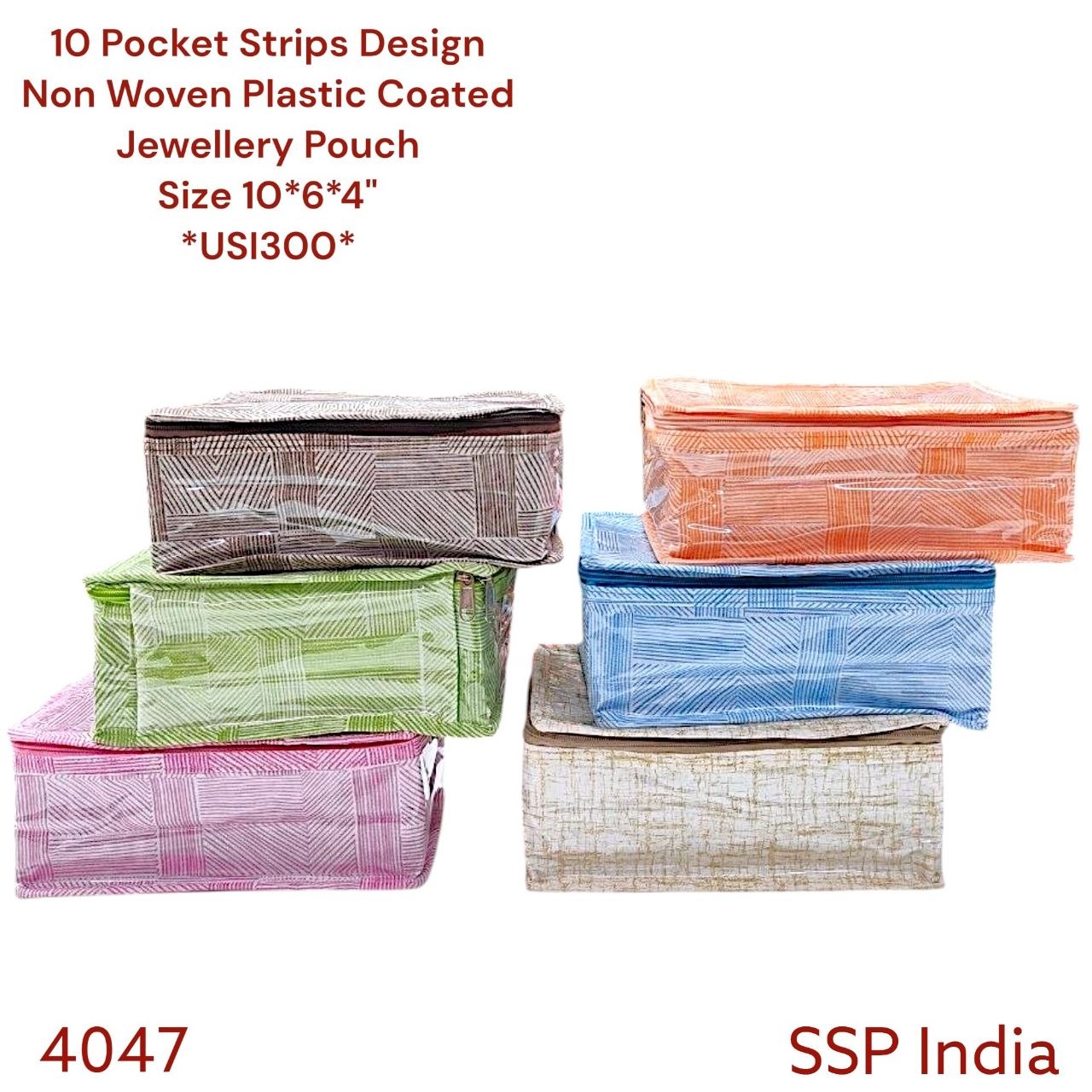 SHREE SHYAM PRODUCTS 10 POCKET NON WOVEN PRINTED JEWELLERY POUCH BOUNDARY