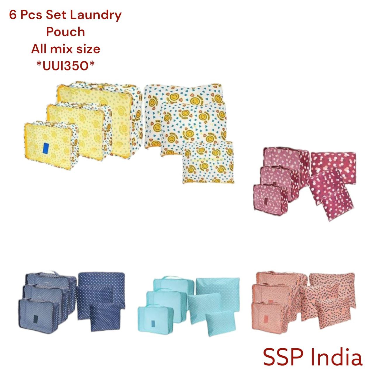 SHREE SHYAM PRODUCTS IMPORTED 6 PCS SET TRAVEL POUCH CUBES