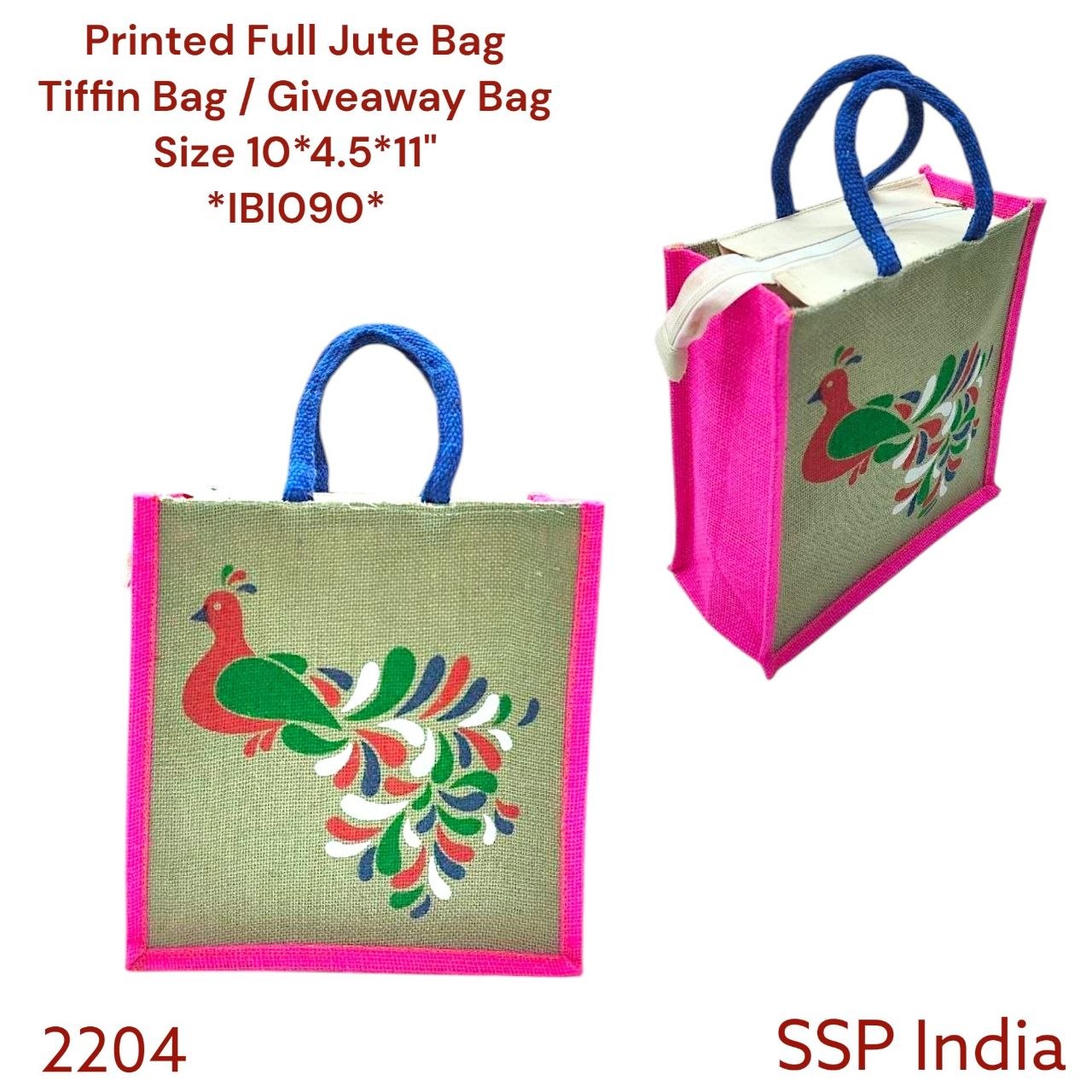 PRINTED FULL JUTE BAG TIFFIN BAG / GIVEAWAY BAG