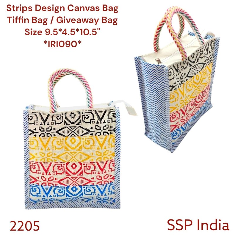 STRIPS DESIGN CANVAS BAG TIFFIN BAG / GIVEAWAY BAG