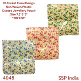 SHREE SHYAM PRODUCTS 10 POCKET JEWELLERY POUCH FLORAL PRINT