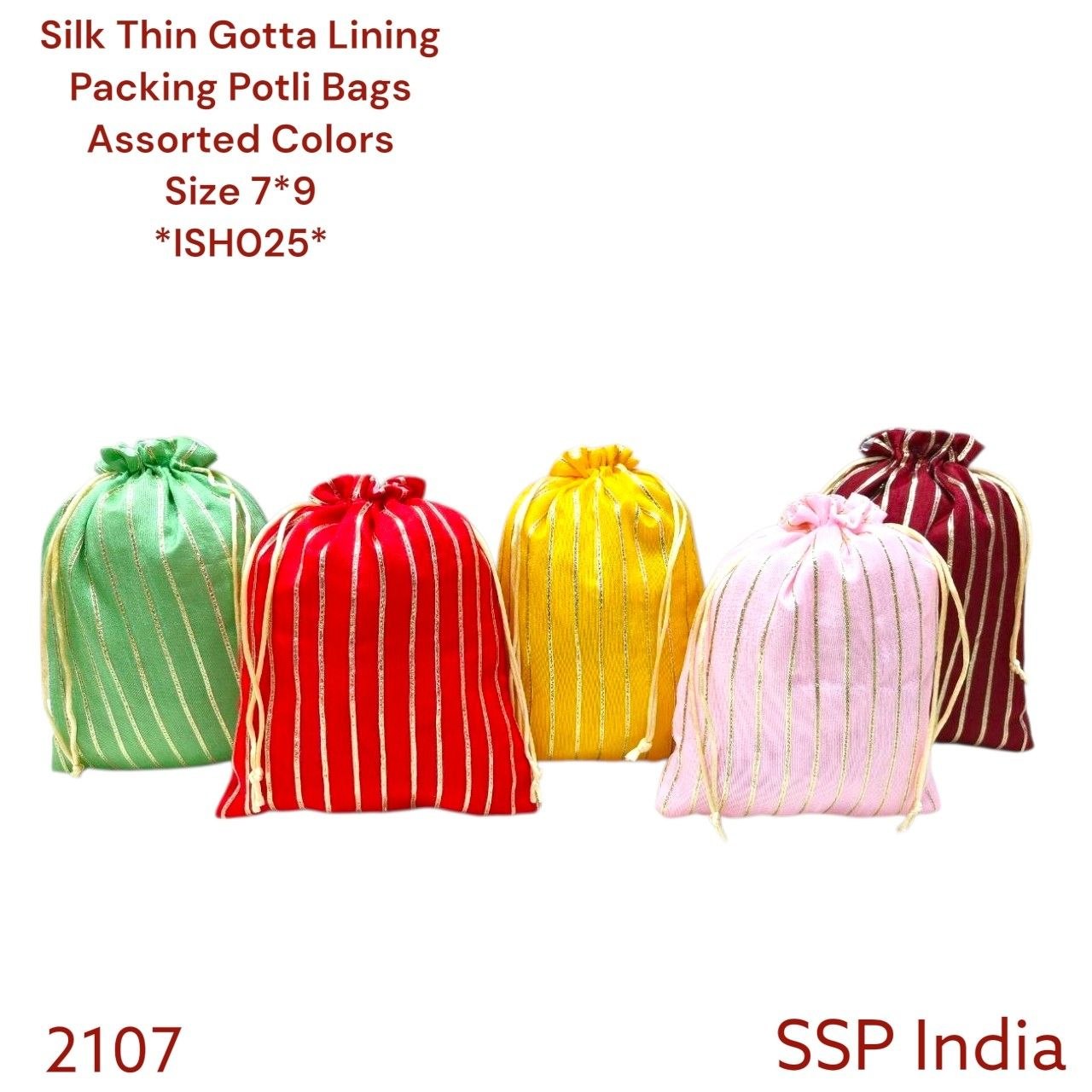 SHREE SHYAM PRODUCTS 7*9 INCH THIN GOTTA LACE POTLI