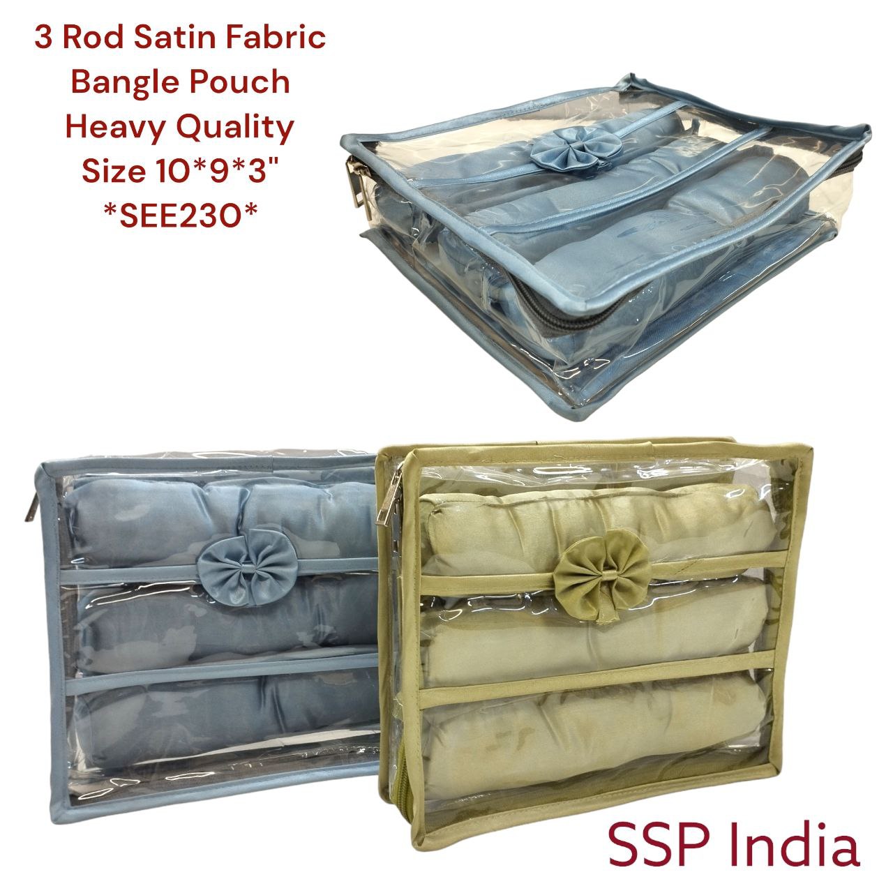 SHREE SHYAM PRODUCTS 3 ROD BANGLE SATIN POUCH
