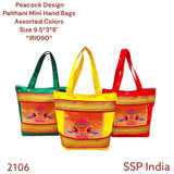 SHREE SHYAM PRODUCTS PEACOCK DESIGN PAITHANI MINI HAND BAG