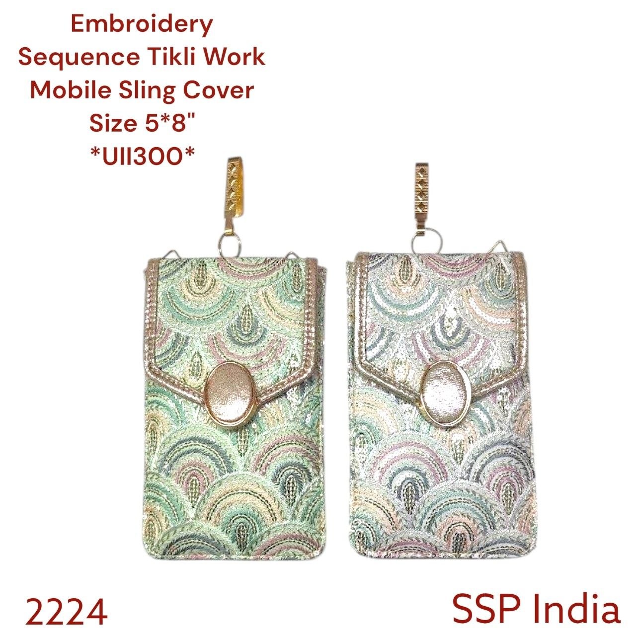 SHREE SHYAM PRODUCTSEMBROIDERY SEQUENCE TIKLI WORK MOBILE SLING COVER