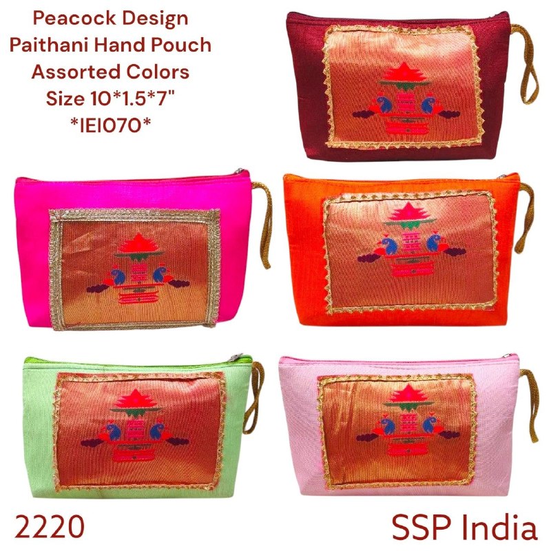 SHREE SHYAM PRODUCTS PAITHANI PEACOCK DESIGN HAND POUCH