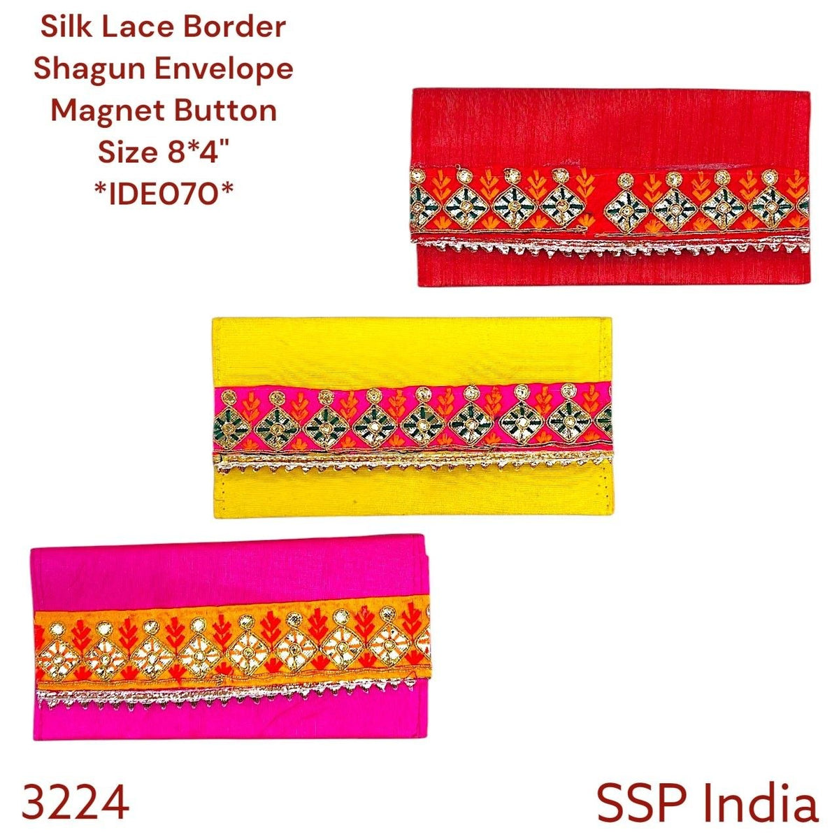 SHREE SHYAM PRODUCTS SILK LACE BORDER SHAGUN ENVELOPE