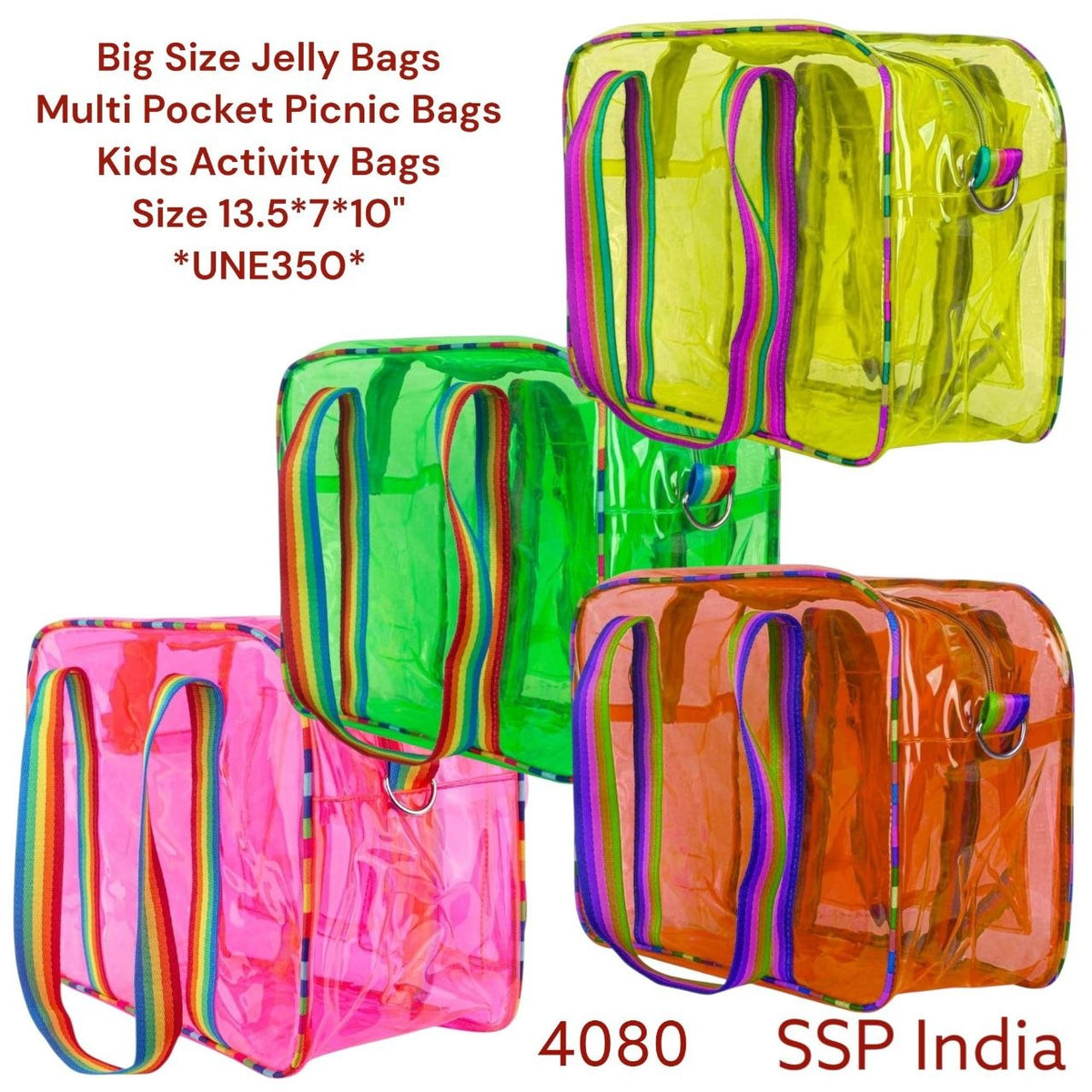DOUBLE FLAP TRANSPARENT BAG JELLY BAG