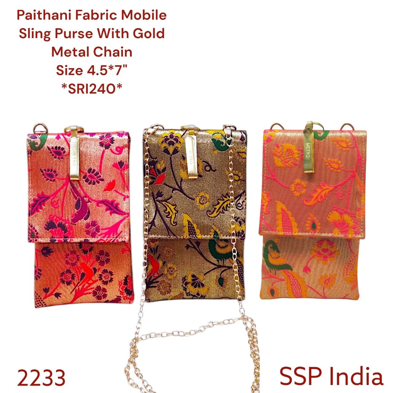 PAITHANI DESIGN MOBILE SLING BAG