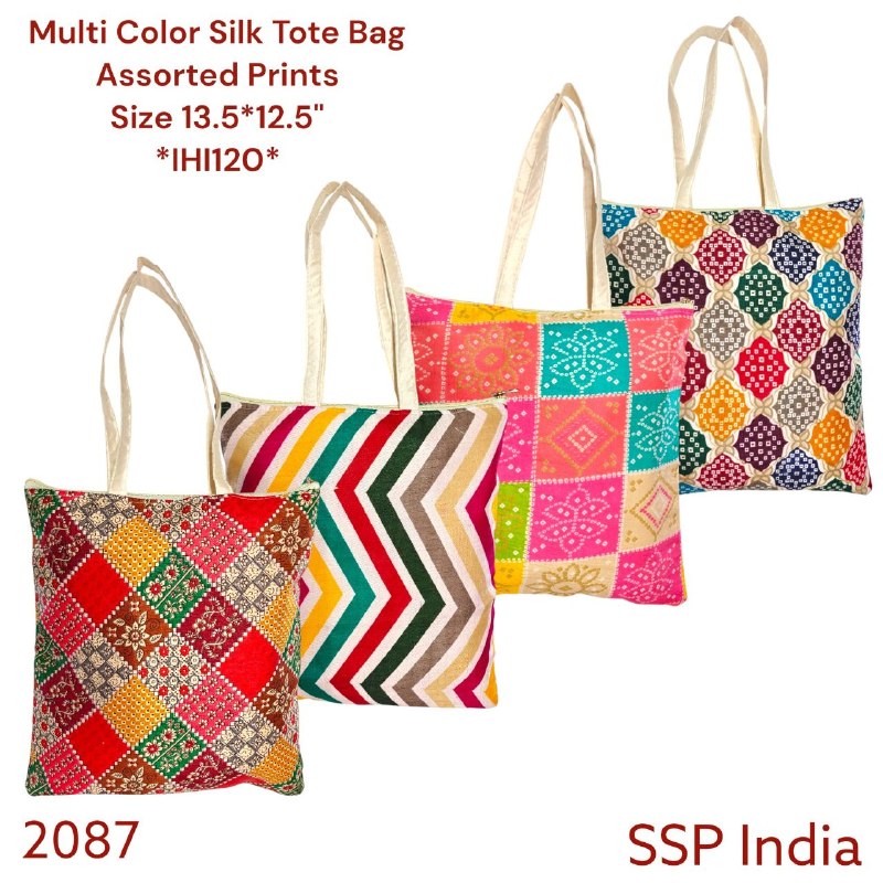 SHREE SHYAM PRODUCTS IKKAT PRINT COTTON TOTE BAG SHOULDER BAG