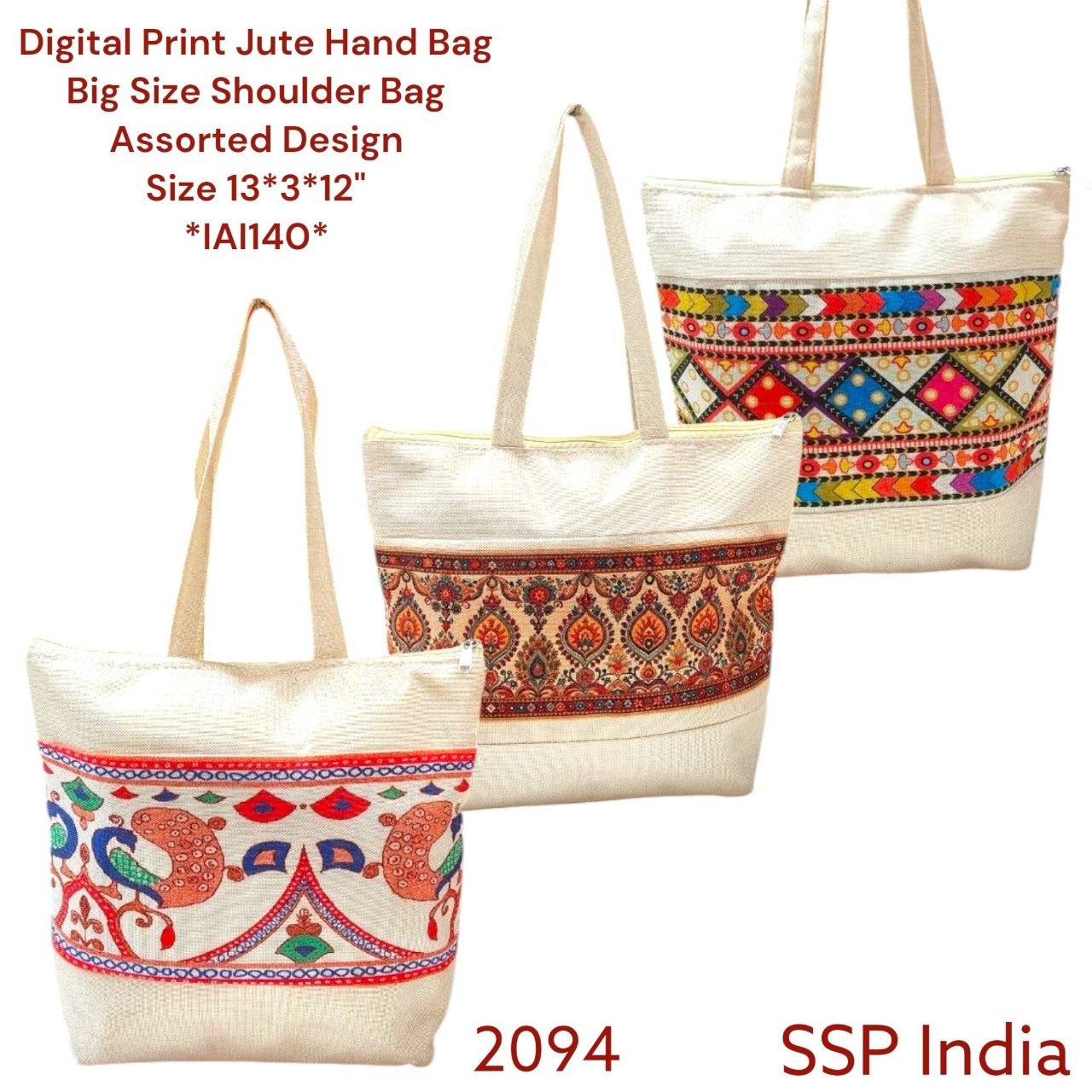 SHREE SHYAM PRODUCTS DIGITAL PRINT JUTE HAND BAGS BIG SIZE