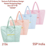 SHREE SHYAM PRODUCTS PUFF EMBOSS DESIGN SHOPPING BAGS WHITE